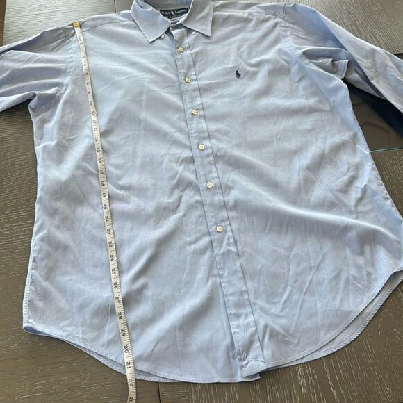 Ralph Lauren Classic Fit Men’s Size Large 16 34/35 Blue Casual Button Down Shirt - Picture 8 of 12